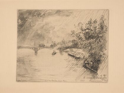 Vue du pont des Saints-Peres(View of the bridge of the Holy Fathers) (1877)