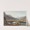 Vue du village de Zillis dans la vallée de Schams, en venant de Via Mala, Canton des Grisons by Johann Ludwig Bleuler