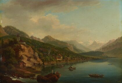 Vue du Village et du Lac de Brientz