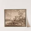 Vue d’un paysage avec pont en ruine (1777-1825) by Jean Jacques Lequeu