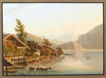 Vue d’une partie du village de Brienz, vers Meyringen (1915-1945)