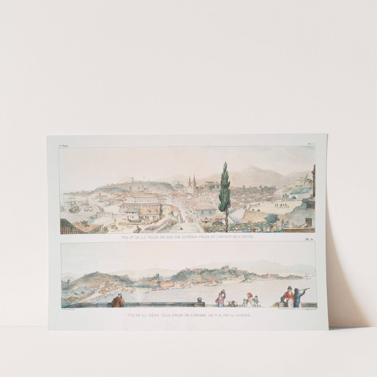Vue générale de la ville de Rio de Janeiro prise de Couvent de St. Bento; Vue de la même ville, prise de l'Église de Notre-Dame de la Gloire by Jean Baptiste Debret