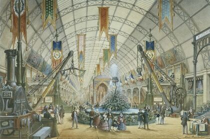 Vue intérieure de la galerie des machines, Exposition universelle, actuel 8ème arrondissement, Paris.
