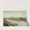 Vue panoramique de Paris en 1588, depuis les toits du Louvre, avec le Pont-Neuf en construction by Fédor Hoffbauer