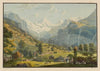 Vue prise au passage de Wengernalp vers le fond de la vallée de Lauterbrounnen (1915-1945)