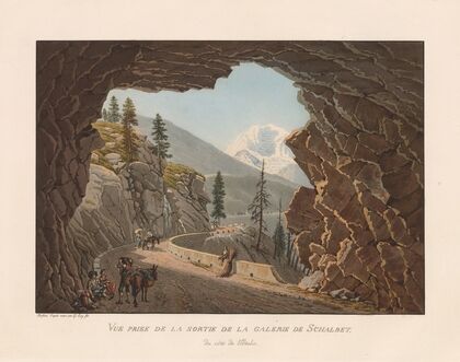 Vue prise de la sortie de la Galerie de Schalbet, du côté de l’Italie (1915-1945)