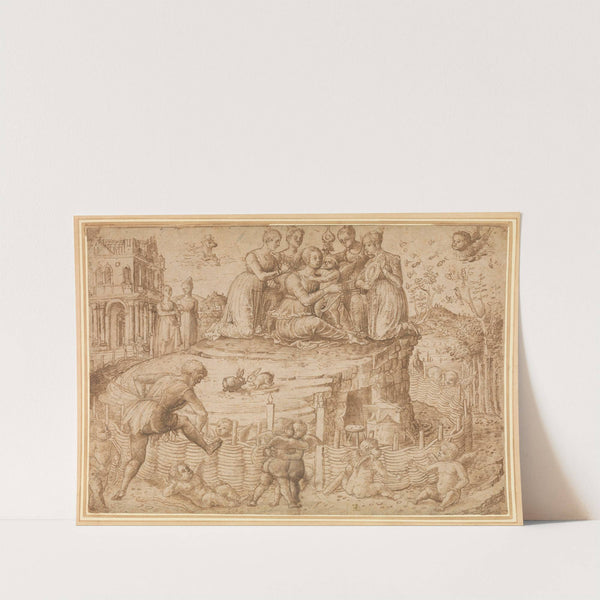 Vulcan Building a Fence Around the Mount of Venus by Circle of Giovanni Bellini
