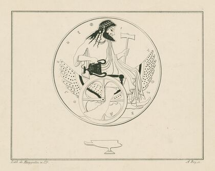 Vulcan in a winged chariot (1844-1861)