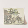 Wagen met twee paarden bij de uitspanning De Donkere Kuil bij Haarlem by Reinier Vinkeles