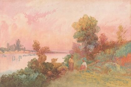 Waikato River with figures