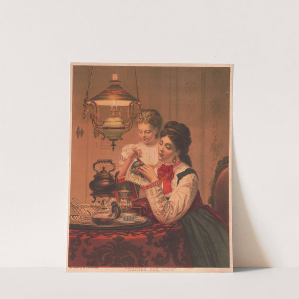 Waiting for Papa (1876) by J. Stiner