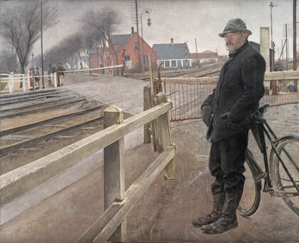 Waiting for the Train. Level Crossing by Roskilde Highway (1914)