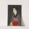 Waitress with a Red Tray (Portrait of Onao, a Maid at the Matsuyoshi Inn, Kyoto) (1920) by Hashiguchi Goyō