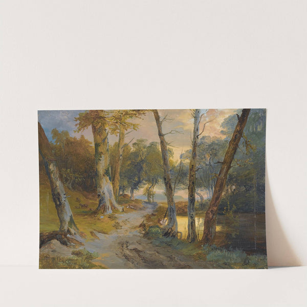 Wald Mit Kleinem Weiher (Forest Interior With Pond) by Carl Blechen