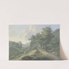 Waldige Berglandschaft mit Ausblick in ein Tal by Karl Franz Kraul