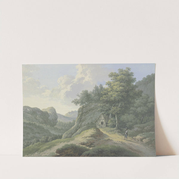 Waldige Berglandschaft mit Ausblick in ein Tal by Karl Franz Kraul