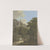 Waldige Berglandschaft mit einer Burgruine, ein Hirte treibt seine Herde von der Weide by Karl Franz Kraul