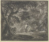 Waldinneres mit zwei Figuren