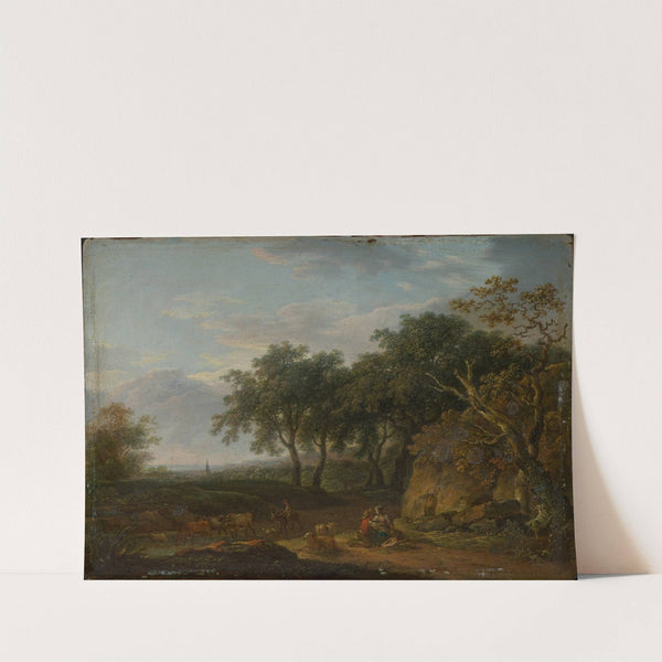 Waldlandschaft mit Hirt und Herde by Ferdinand Kobell