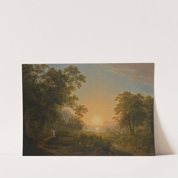 Waldlandschaft mit Sonnenaufgang by Joseph Rebell