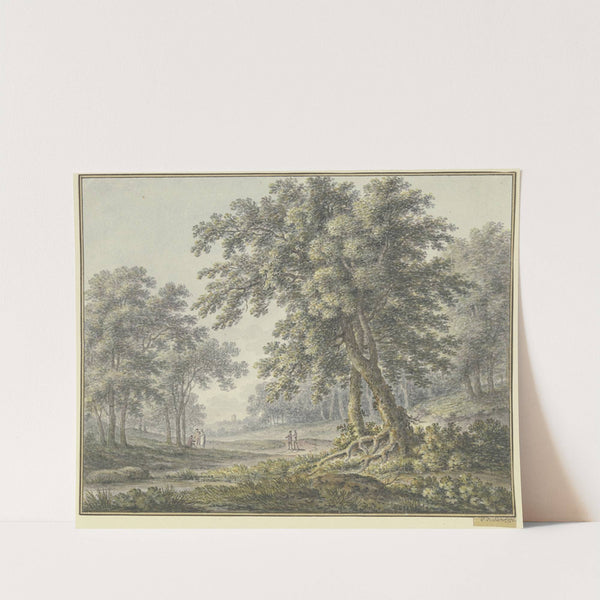 Waldpartie mit zwei Figurengruppen by Johann Heinrich Müntz