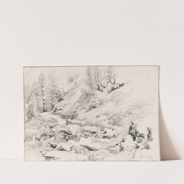 Waldskizze mit Felsformation (Ca. 1880-90) by Edward Theodore Compton
