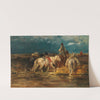 Wallachian Packhorses at the Ford by Adolf Schreyer
