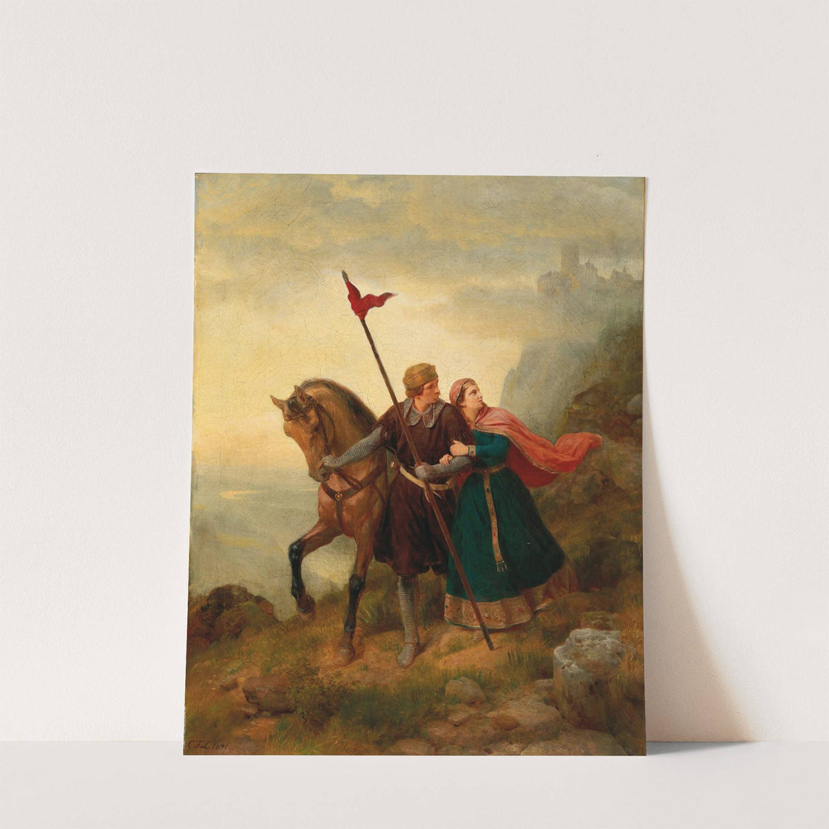 Walther and Hildegund Fleeing by Karl Friedrich Lessing
