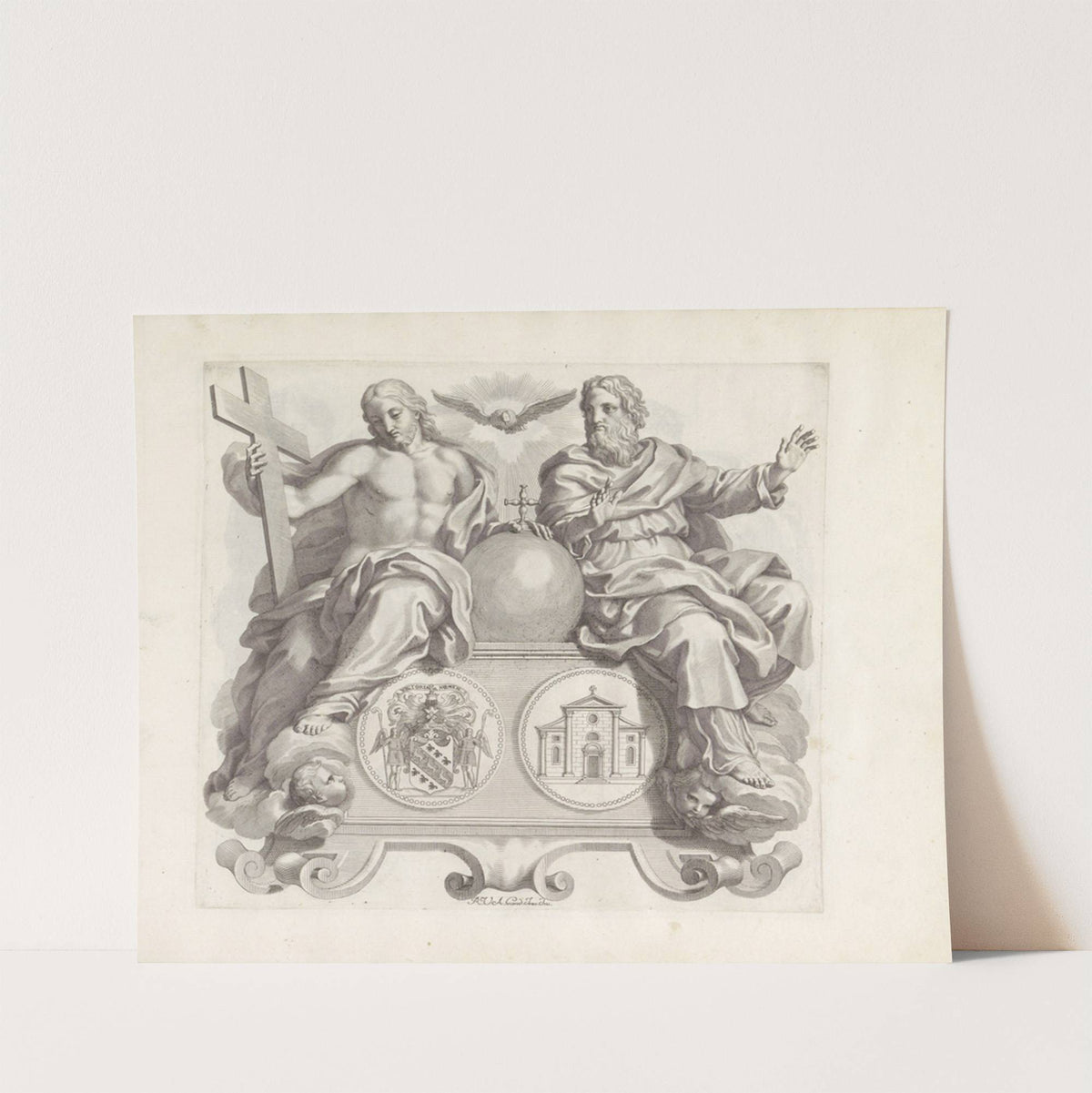 Wapen van de familie Barbarigo en de Drie-eenheid (1673-1743) by Robert van Audenaerde