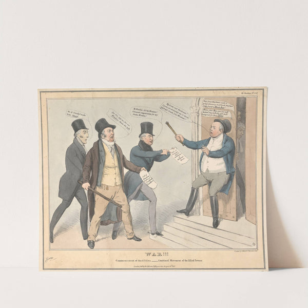 War !!! Commencement of Hostilities &#8211;Combined movement of the Allied Powers. (1831) by John Doyle