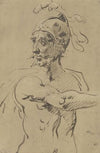 Warrior in half figure