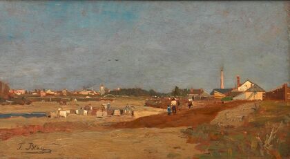 Wäscherei an der Wien bei St. Veit (1880)