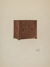 Wash Cabinet, with Marble Top and Semi-back