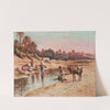 Washerwomen By The River And Water Carrier  by Alexis-Auguste Delahogue