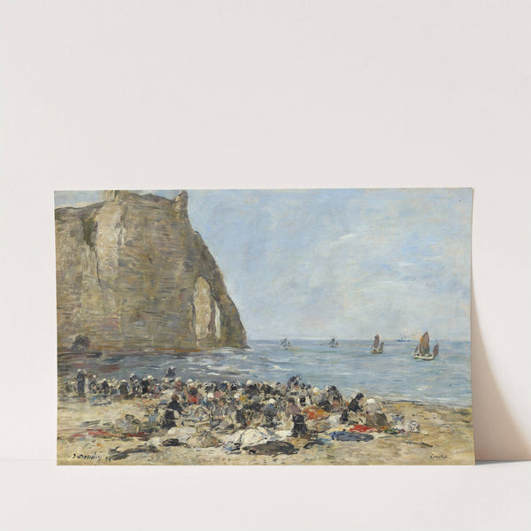 Washerwomen on the Beach of Etretat (1894) by Eugène Boudin