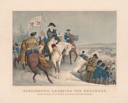 Washington crossing the Delaware; on the evening of Dec 25th. 1776, previous to the battle of Trenton (1876)