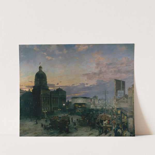 Washington Street, Indianapolis at Dusk by Theodore Clement Steele
