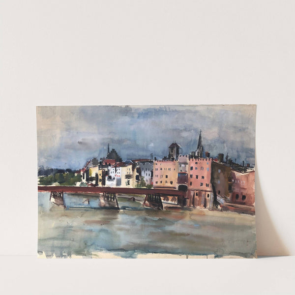 Wasserburg am Inn - Frontpartie mit Innbrücke by Otto Geigenberger