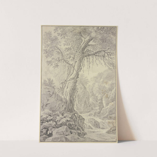 Wasserfall, dabei ein großer Baum by Willem von Bemmel
