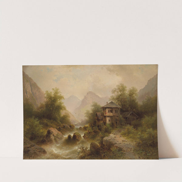Wasserfall Mit Mühle by Albert Rieger