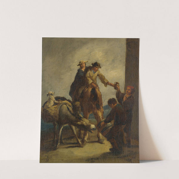 Water sellers with a donkey by Eugenio Lucas Velázquez