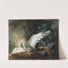 Water Spaniel Surprising a Swan on its Nest by Jean-Baptiste Oudry