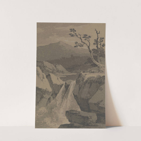 Waterfall and Distant Mountains by Paul Sandby Munn