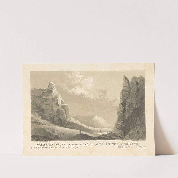 Weber River Canon at Oven Rock — one mile above Lost Creek, looking east. (1864) by Joseph F. Knapp