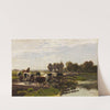Weidetiere in Flusslandschaft (ca 1883) by Hermann Baisch