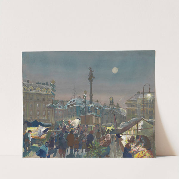 Weihnachtsmarkt am Hof (Volkssängerestrade) (1938) by Oskar Laske