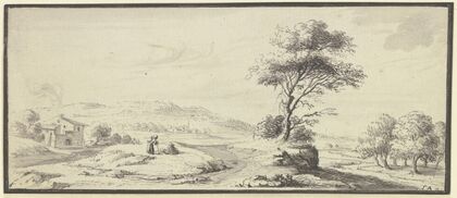 Weite Landschaft mit Bäumen (1744)