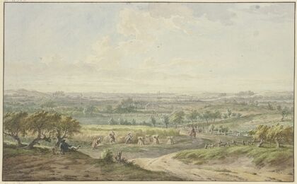 Weite Landschaft mit der Kornernte