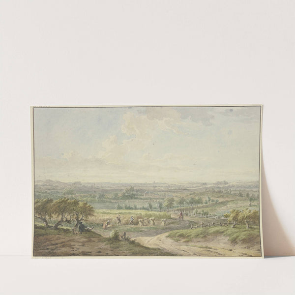 Weite Landschaft mit der Kornernte by Jacobus Buys