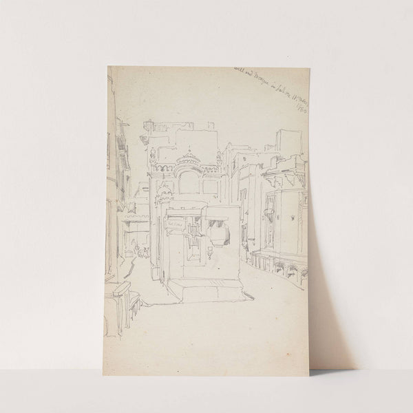 Well and Mosque in Lahore, 18 March 1860 by William Simpson